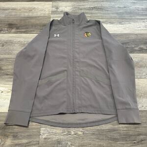 Under Armour Gray Mens L Full Zip Chicago Blackhawks Embroidered Jacket‎